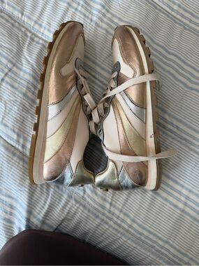 Coach Metallic Leather Sneakers Gold Silver Rose Gold Women’s 8.5
